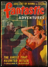8m0033 FANTASTIC ADVENTURES pulp magazine Dec 1942 McCauley art of The Ghost that Hunted Hitler!
