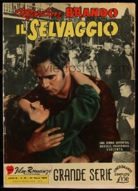 8m0495 FILM-ROMANZO Italian magazine March 25, 1955 Marlon Brando in The Wild One in fumetti style!