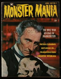 8m0551 MONSTER MANIA magazine April 1967 Peter Cushing returns in Frankenstein Created Woman!