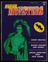 8m0544 MODERN MONSTERS magazine June 1966 great image of Bela Lugosi as Count Dracula on the cover!
