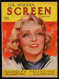 8m0769 MODERN SCREEN magazine May 1931 great cover art of pretty smiling Marlene Dietrich!