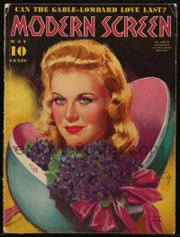 8m0773 MODERN SCREEN magazine May 1939 great Easter cover art of Ginger Rogers by Earl Christy!