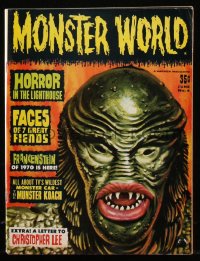 8m0719 MONSTER WORLD #4 magazine June 1965 Vic Prezio art of the Creature from the Black Lagoon!