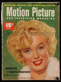8m0785 MOTION PICTURE magazine January 1953 Marilyn Monroe's story, The Wolves I Have Known!