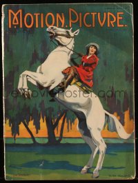 8m0778 MOTION PICTURE magazine March 1921 cover art of Ruth Roland on horse by Leo Sielke Jr.!