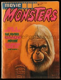 8m0566 MOVIE MONSTERS #2 magazine February 1975 cool George Theakston Planet of the Apes cover art!