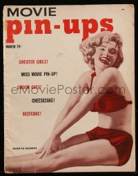 8m0567 MOVIE PIN-UPS magazine March 1952 sexy Marilyn Monroe on the cover, cheesecake & beefcake!