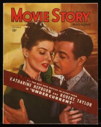 8m0570 MOVIE STORY magazine October 1946 Katharine Hepburn & Robert Taylor in Undercurrent!