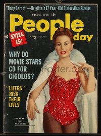 8m0583 PEOPLE TODAY digest magazine August 1958 cover portrait of South Pacific's curvy Mitzi Gaynor!