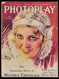 8m0759 PHOTOPLAY magazine July 1930 great cover art of Jeanette MacDonald by Earl Christy!