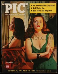 8m0588 PIC magazine September 29, 1942 great cover portrait of MGM's sexy Hazel Brooks!