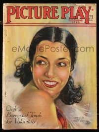 8m0592 PICTURE PLAY magazine November 1928 great cover art of sexy Lupe Velez by Modest Stein!