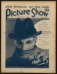 8m0595 PICTURE SHOW English magazine March 12, 1927 Ivor Novello's eyes helped him win fame!