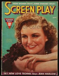 8m0621 SCREEN PLAY magazine July 1937 great cover portrait of pretty Doris Nolan by James Doolittle!