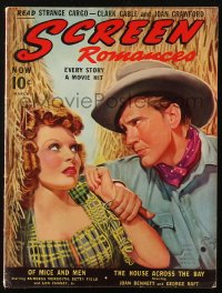 8m0624 SCREEN ROMANCES magazine March 1940 Earl Christy art of Meredith & Field in Of Mice & Men!