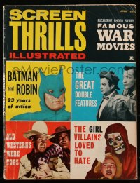 8m0728 SCREEN THRILLS ILLUSTRATED magazine April 1963 Batman & Robin, Famous War Movies + more!