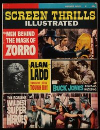 8m0731 SCREEN THRILLS ILLUSTRATED magazine August 1964 Mask of Zorro, Alan Ladd, Buck Jones & more!