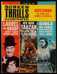 8m0727 SCREEN THRILLS ILLUSTRATED magazine January 1963 Laurel & Hardy, Tarzan, Girls in Peril!