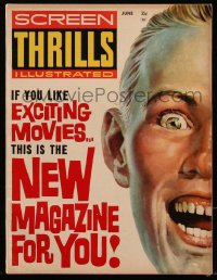 8m0726 SCREEN THRILLS ILLUSTRATED magazine June 1962 great creepy cover art by Basil Gogos!
