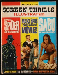 8m0725 SCREEN THRILLS ILLUSTRATED magazine May 1964 the Sinister Spider, Marx Bros movies & Sabu!