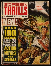 8m0724 SCREEN THRILLS ILLUSTRATED vol 1 no 2 magazine Sept 1962 Eastman cover art of Clyde Beatty!