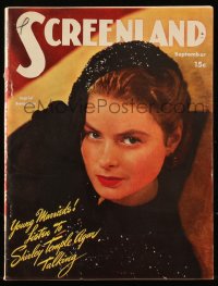 8m0631 SCREENLAND magazine September 1946 cover portrait of Ingrid Bergman by Ernest A. Bachrach!