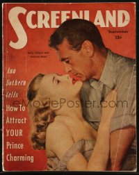 8m0626 SCREENLAND magazine September 1949 Gary Cooper & Patricia Neal in Ayn Rand's Fountainhead!