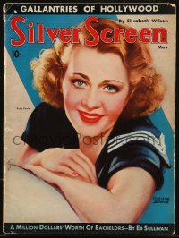 8m0787 SILVER SCREEN magazine May 1936 wonderful art of pretty Ruby Keeler by Marland Stone!