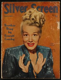 8m0792 SILVER SCREEN magazine September 1947 great cover portrait of pretty Betty Hutton!
