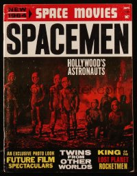 8m0639 SPACEMEN magazine September 1963 Hollywood Astronauts, Twins from Other Worlds, space movies!