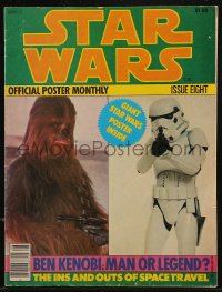 8m0646 STAR WARS #8 magazine 1977 unfolds to a full-color 23x34 poster of a StormTrooper, rare!