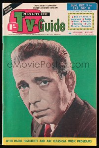 8m0660 TV-GUIDE Australian digest magazine December 5, 1965 great cover portrait of Humphrey Bogart!