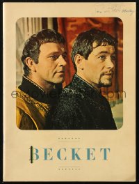 8m0333 BECKET souvenir program book 1964 Richard Burton, Peter O'Toole, John Gielgud, great images!