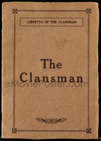 8m0336 BIRTH OF A NATION world premiere souvenir program book 1915 D.W. Griffith's Clansman, rare!