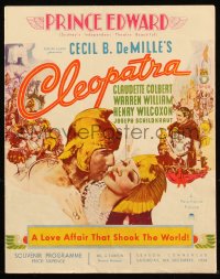 8m0342 CLEOPATRA Australian souvenir program book 1934 Claudette Colbert, Warren William as Caesar!