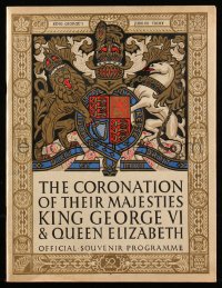 8m0348 CORONATION OF THEIR MAJESTIES KING GEORGE VI & QUEEN ELIZABETH English souvenir program book 1937