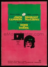 8m0375 IRMA LA DOUCE souvenir program book 1963 Shirley MacLaine, includes Playboy-like centerfold!