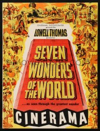 8m0408 SEVEN WONDERS OF THE WORLD Cinerama souvenir program book 1956 famous landmarks in Cinerama!