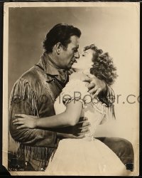 8m0202 FIGHTING KENTUCKIAN 2 deluxe 11x14 stills 1949 John Wayne kissing Vera Ralston & smashing chair