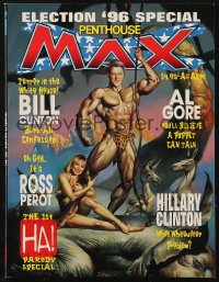 8m0581 PENTHOUSE magazine Nov 1996 Vallejo art of Bill & Hillary Clinton as Tarzan & Jane!