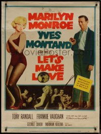 8p0007 LET'S MAKE LOVE 30x40 1960 great of super sexy Marilyn Monroe & Yves Montand, ultra rare!