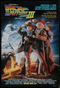 8p0745 BACK TO THE FUTURE III advance DS 1sh 1990 Michael J. Fox, Chris Lloyd, Zemeckis, Drew art!