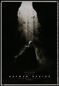 8p0753 BATMAN BEGINS printer's test teaser 1sh 2005 great image of Christian Bale in the batcave!