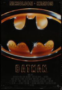 8p0750 BATMAN 1sh 1989 directed by Tim Burton, cool image of Bat logo, new credit design!
