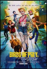 8p0772 BIRDS OF PREY int'l advance DS 1sh 2020 Margot Robbie as Harley Quinn with Bruce the Hyena!