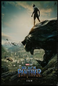 8p0774 BLACK PANTHER teaser DS 1sh 2018 Chadwick Boseman in the title role as T'Challa!