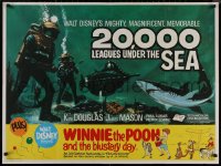 8p0626 20,000 LEAGUES UNDER THE SEA/WINNIE THE POOH & THE BLUSTERY DAY British quad 1969 rare!