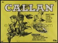 8p0632 CALLAN British quad 1974 Woodward doesn't make friends and all of his enemies are dead!
