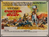 8p0637 CUSTER OF THE WEST British quad 1968 McCarthy art of Shaw vs Indians at Little Big Horn!