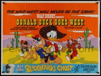 8p0644 DONALD DUCK GOES WEST/BLACKBEARD'S GHOST British quad 1977 Disney, Donald in cowboy outfit!